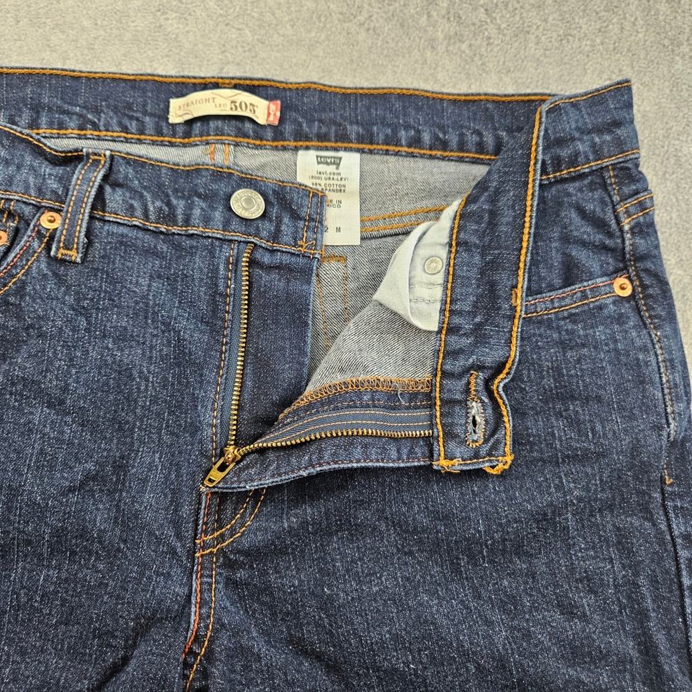 LEVIS 505 Straight Leg Jeans Women 12 M Blue Stretch Denim Classic Casual SEO - Picture 8 of 14